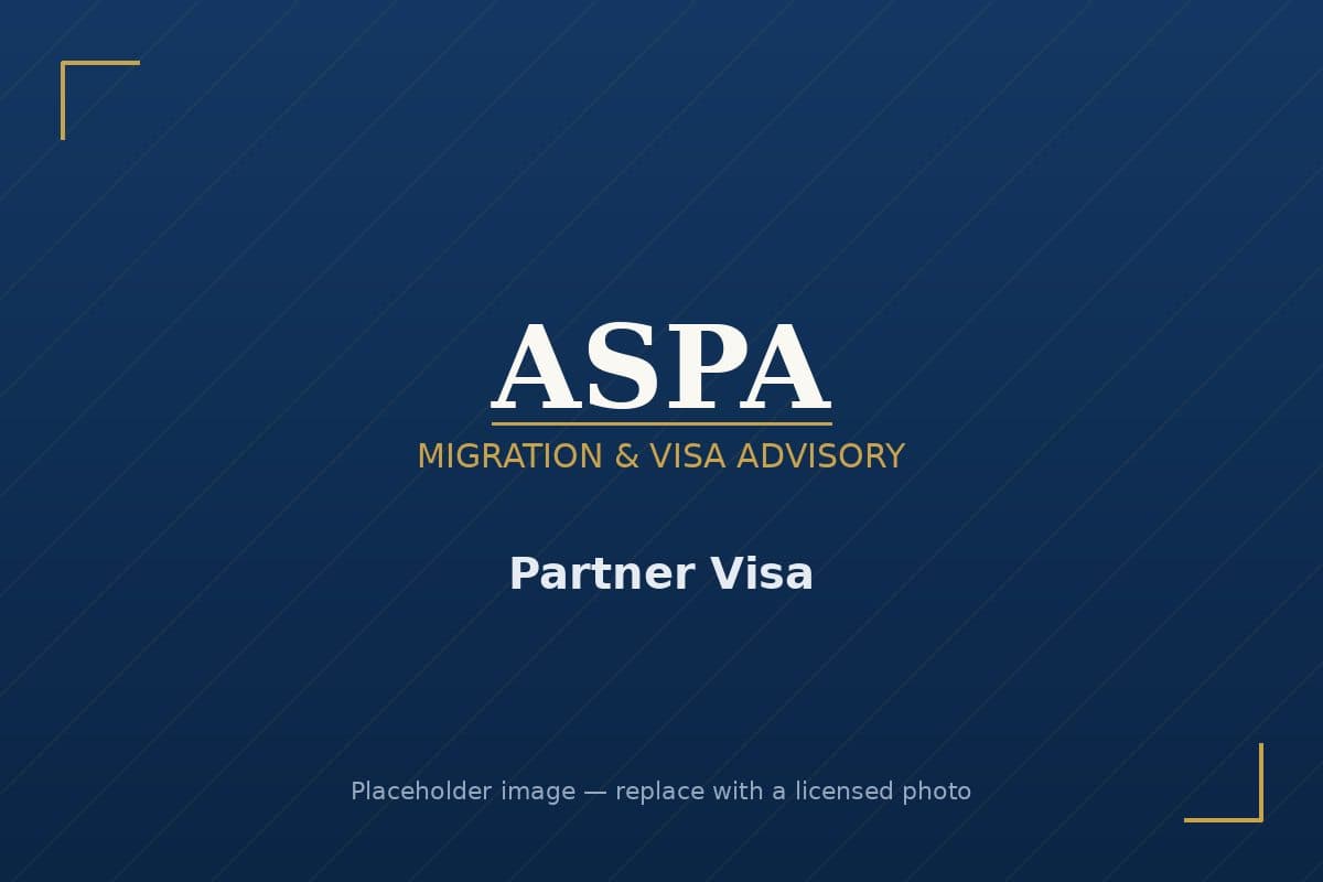 Couple preparing a partner visa application